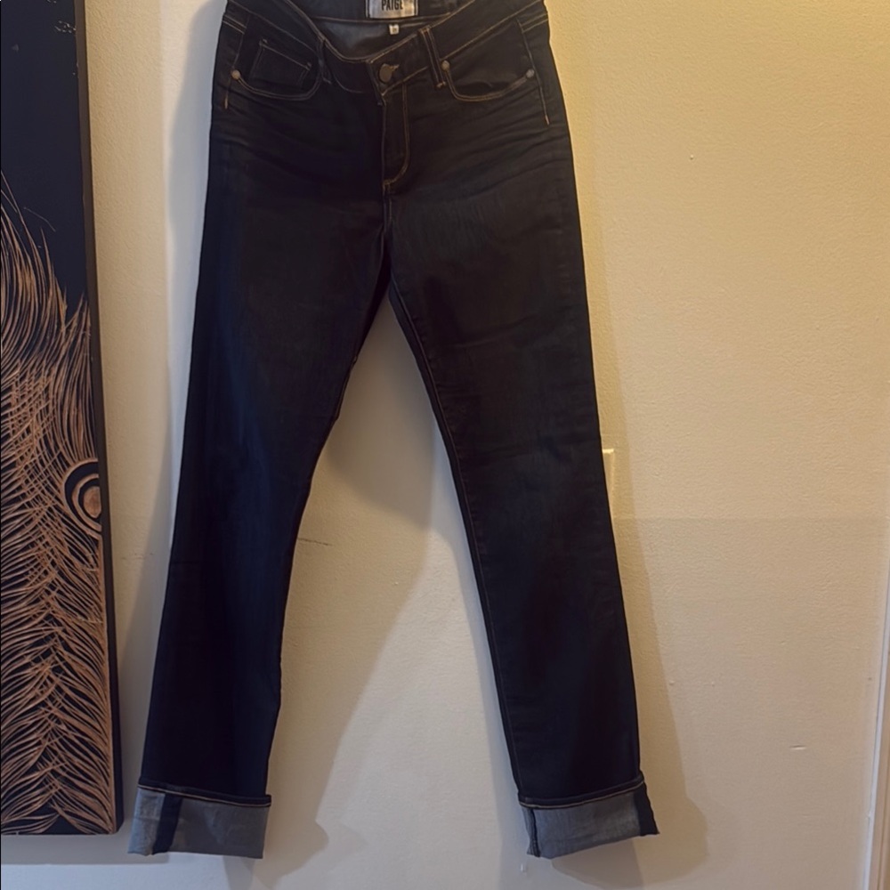 PAIGE Blue Ankle Cropped Jeans